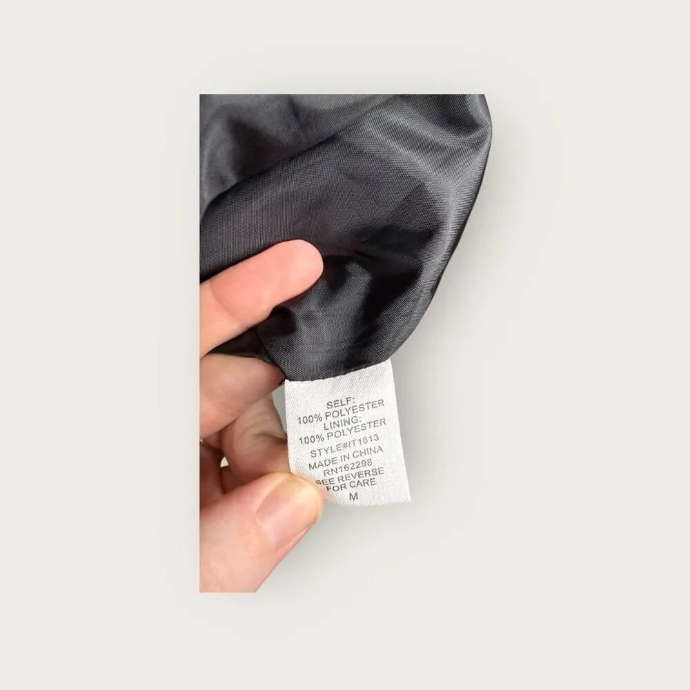 Bucket List Black Ruffle Sleeve Puffer Vest Size Medium NWT